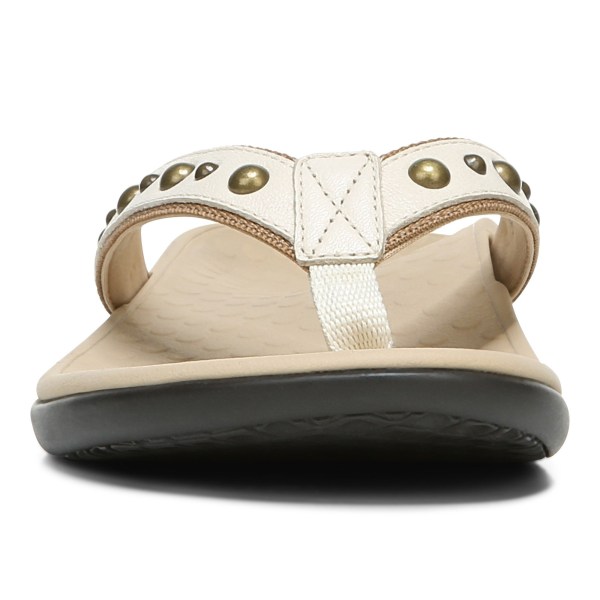 Vionic Sandals Ireland - Vanessa Toe Post Sandal Cream - Womens Shoes Discount | NPSUO-8974